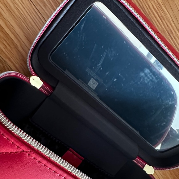 Yves Saint Laurent Red Quilted Vanity Case and Dior lipstick soft nude full size - Picture 7 of 14